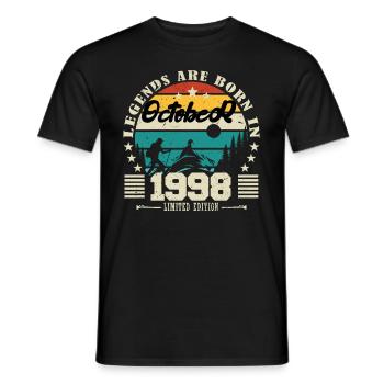 October 1998. October 1998 Anniversary Gift. - Men's T-Shirt - black - Front - AI Model Male 178 light (178cm)