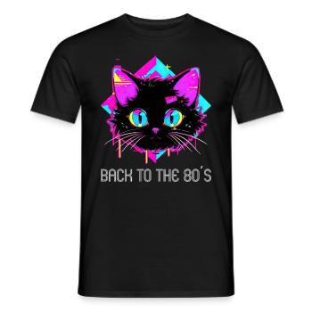 Fête à thème des années 80 Retour au costume des années 80 - T-shirt homme - noir - Devant - AI Model Male 178 light (178cm)