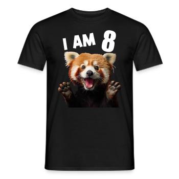 8 Jahre Kleiner Roter Panda Pandas 8. Geburtstag - Männer T-Shirt - Schwarz - Vorne - AI Model Male 178 light (178cm)