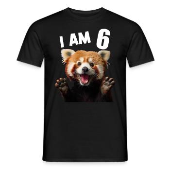 6 Jahre Kleiner Roter Panda Pandas 6. Geburtstag - Männer T-Shirt - Schwarz - Vorne - AI Model Male 178 light (178cm)