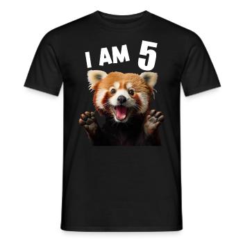 5 Jahre Kleiner Roter Panda Pandas 5. Geburtstag - Männer T-Shirt - Schwarz - Vorne - AI Model Male 178 light (178cm)