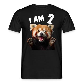 2 Jahre Kleiner Roter Panda Pandas 2. Geburtstag - Männer T-Shirt - Schwarz - Vorne - AI Model Male 178 light (178cm)