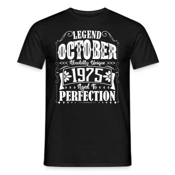 Oktober 1975. Oktober 1975 Geburtstagsgeschenk. - Männer T-Shirt - Schwarz - Vorne - AI Model Male 178 light (178cm)