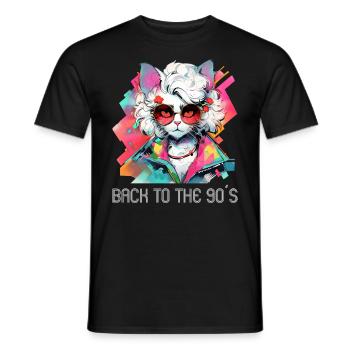 90s Themed Party Back to the 90s Costume - Men's T-Shirt - black - Front - AI Model Male 178 light (178cm)