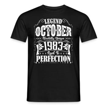 Oktober 1983. Oktober 1983 Geburtstagsgeschenk. - Männer T-Shirt - Schwarz - Vorne - AI Model Male 178 light (178cm)