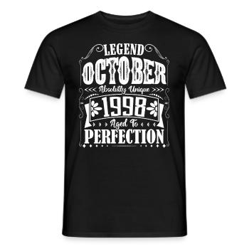 October 1998. October 1998 Birthday Gift. - Men's T-Shirt - black - Front - AI Model Male 178 light (178cm)
