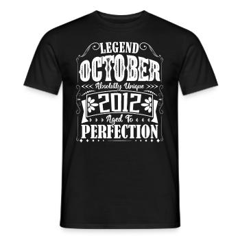 Octobre 2012. Cadeau d'Anniversaire octobre 2012. - T-shirt homme - noir - Devant - AI Model Male 178 light (178cm)