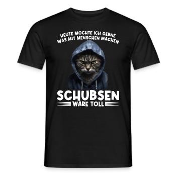 Gerne was mit Menschen machen schubsen wäre toll - Männer T-Shirt - Schwarz - Vorne - AI Model Male 178 light (178cm)