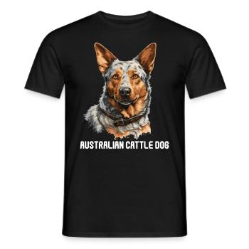 Hund Australian Cattle Dog - Männer T-Shirt - Schwarz - Vorne - AI Model Male 178 light (178cm)