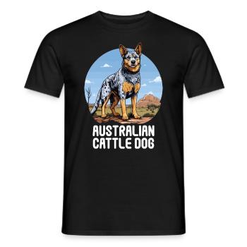 Hund Australian Cattle Dog - Männer T-Shirt - Schwarz - Vorne - AI Model Male 178 light (178cm)