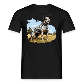 Hund Australian Cattle Dog - Männer T-Shirt - Schwarz - Vorne - AI Model Male 178 light (178cm)