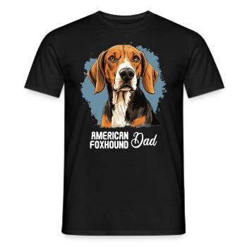 Hund American Foxhound - Männer T-Shirt - Schwarz - Vorne - AI Model Male 178 light (178cm)