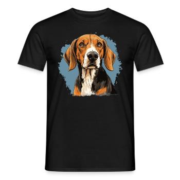 Hund American Foxhound - Männer T-Shirt - Schwarz - Vorne - AI Model Male 178 light (178cm)