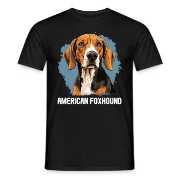 Hund American Foxhound - Männer T-Shirt - Schwarz - Vorne - AI Model Male 178 light (178cm)