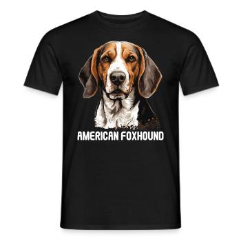 Hund American Foxhound - Männer T-Shirt - Schwarz - Vorne - AI Model Male 178 light (178cm)