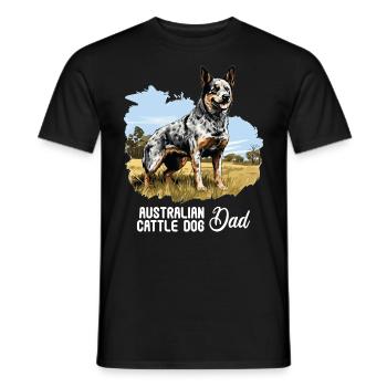 Hund Australian Cattle Dog - Männer T-Shirt - Schwarz - Vorne - AI Model Male 178 light (178cm)