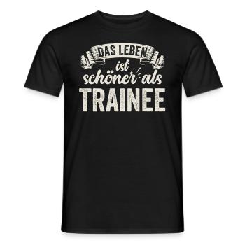 Trainee Ausbildung Praktikum Berufserfahrung - Männer T-Shirt - Schwarz - Vorne - AI Model Male 178 light (178cm)
