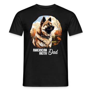 Hund American Akita - Männer T-Shirt - Schwarz - Vorne - AI Model Male 178 light (178cm)