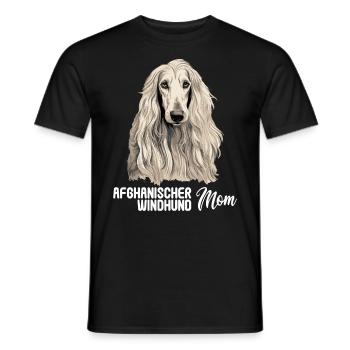Dog Afghan Hound - Men's T-Shirt - black - Front - AI Model Male 178 light (178cm)