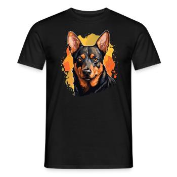 Chien Kelpie australien - T-shirt homme - noir - Devant - AI Model Male 178 light (178cm)