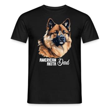 Hund American Akita - Männer T-Shirt - Schwarz - Vorne - AI Model Male 178 light (178cm)