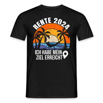 Rente Rentner 2024 Rentenbeginn Renteneintritt - Männer T-Shirt - Schwarz - Vorne - AI Model Male 178 light (178cm)