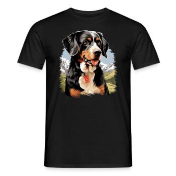 Hund Appenzeller Sennenhund - Männer T-Shirt - Schwarz - Vorne - AI Model Male 178 light (178cm)