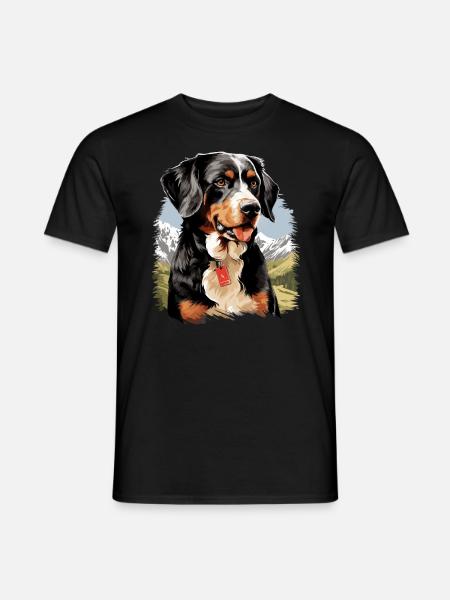 Dog Appenzeller Mountain Dog - Men's T-Shirt - black