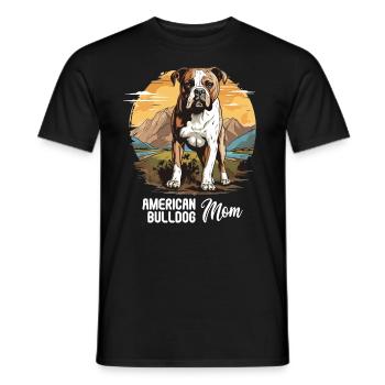 Chien bouledogue américain - T-shirt homme - noir - Devant - AI Model Male 178 light (178cm)