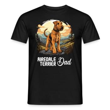 Hund Airedale Terrier - Männer T-Shirt - Schwarz - Vorne - AI Model Male 178 light (178cm)
