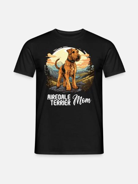 Dog Airedale Terrier - Men's T-Shirt - black