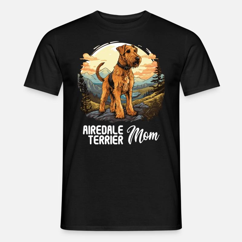 Hund Airedale Terrier - Männer T-Shirt - Schwarz