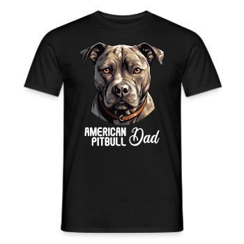 Dog American Pitbull - Men's T-Shirt - black - Front - AI Model Male 178 light (178cm)