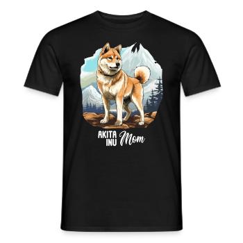 Dog Akita Inu - Men's T-Shirt - black - Front - AI Model Male 178 light (178cm)