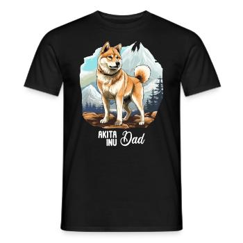 Dog Akita Inu - Men's T-Shirt - black - Front - AI Model Male 178 light (178cm)