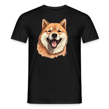 Dog Akita Inu - Men's T-Shirt - black - Front - AI Model Male 178 light (178cm)