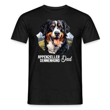 Hund Appenzeller Sennenhund - Männer T-Shirt - Schwarz - Vorne - AI Model Male 178 light (178cm)