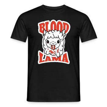 Halloween Blood and Llama - Men's T-Shirt - black - Front - AI Model Male 178 light (178cm)