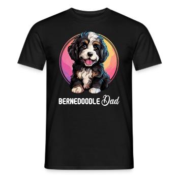 Dog Bernedoodle - Men's T-Shirt - black - Front - AI Model Male 178 light (178cm)