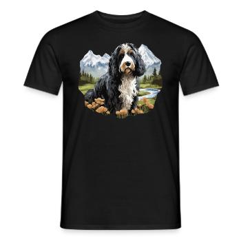 Dog Bernedoodle - Men's T-Shirt - black - Front - AI Model Male 178 light (178cm)