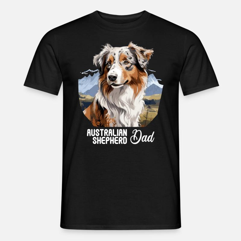 Hund Australian Shepherd - Männer T-Shirt - Schwarz