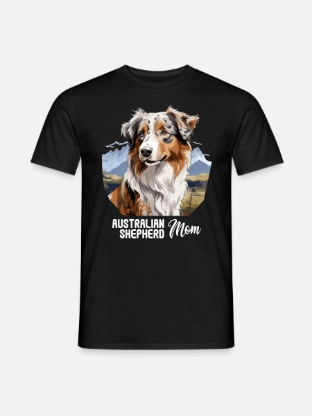 Dog Australian Shepherd - Men's T-Shirt - black