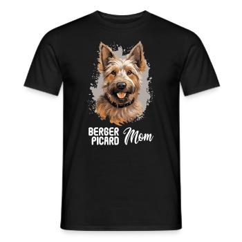 Dog Berger Picard - Men's T-Shirt - black - Front - AI Model Male 178 light (178cm)