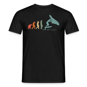 Wingfoil Surfer Wingfoiling Board Vintage - Men's T-Shirt - black - Front - AI Model Male 178 light (178cm)