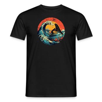 Wingfoil Surfer Wingfoiling Board Vintage - Men's T-Shirt - black - Front - AI Model Male 178 light (178cm)