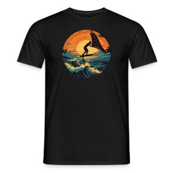 Wingfoil Surfer Wingfoiling Board Hydrofoiling - Men's T-Shirt - black - Front - AI Model Male 178 light (178cm)