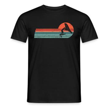 Wingfoil Surfer Wingfoiling Hydrofoil Vintage - Men's T-Shirt - black - Front - AI Model Male 178 light (178cm)