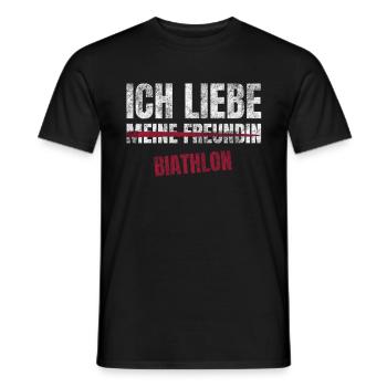 Biathlon Ich Liebe Zeitvertreib Hobby - Männer T-Shirt - Schwarz - Vorne - AI Model Male 178 light (178cm)