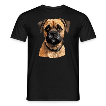 Chien Border Terrier - T-shirt homme - noir - Devant - AI Model Male 178 light (178cm)