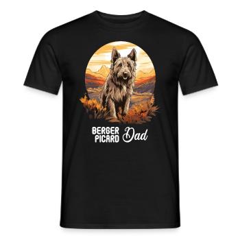 Hund Berger Picard - Männer T-Shirt - Schwarz - Vorne - AI Model Male 178 light (178cm)